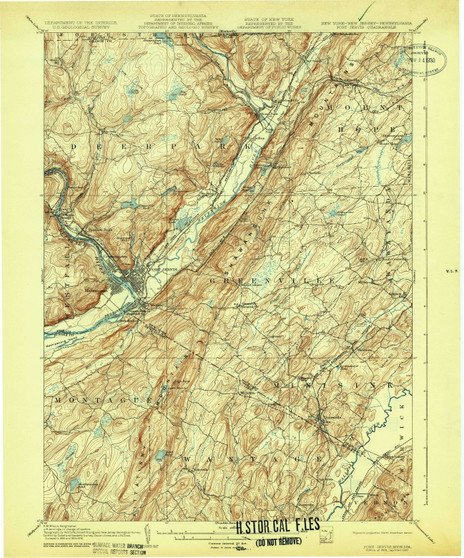 Port Jervis, New Jersey 1908 (1930) USGS Old Topo Map 15x15 NJ Quad