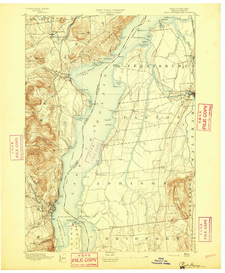 Port Henry, NY 1894 (1894) USGS Old Topo Map 15x15 NY Quad