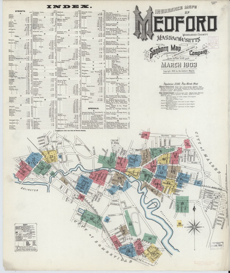 Medford, 1903 - Old Map Massachusetts Fire Insurance Index