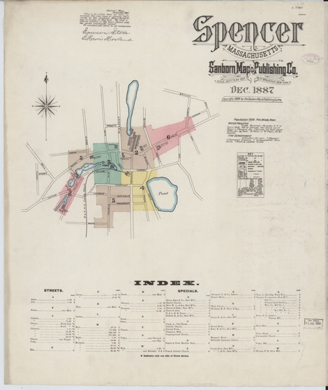 Spencer, 1887 - Old Map Massachusetts Fire Insurance Index