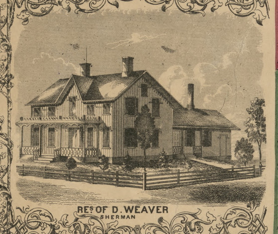 Res. of D. Weaver - Sherman, Ohio 1859 Old Town Map Custom Print - Huron Co.