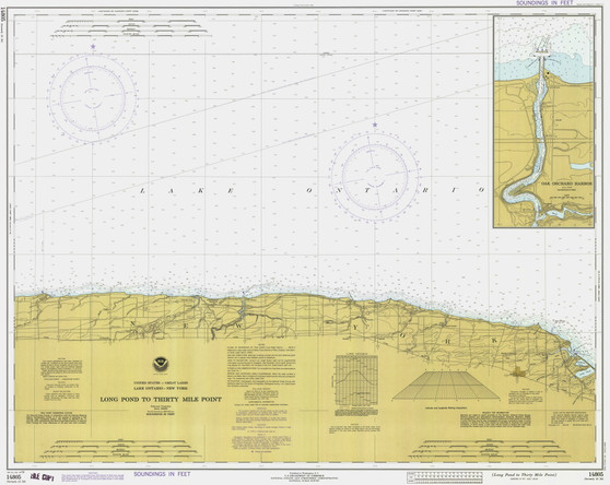 Braddock Point to Thirty Mile Point 1978 Lake Ontario Harbor Chart Reprint Great Lakes 2 - 24