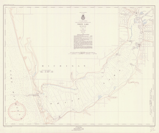 White Lake 1954 Lake Michigan Harbor Chart Reprint Great Lakes 7 - 768