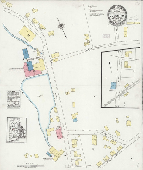 Coventry, Rhode Island 1925 - Old Map Rhode Island Fire Insurance Index
