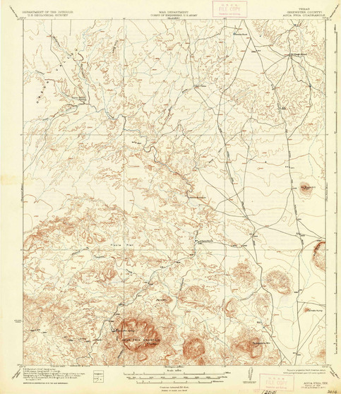 Agua Fria, Texas 1937 () USGS Old Topo Map Reprint 15x15 TX Quad 105553