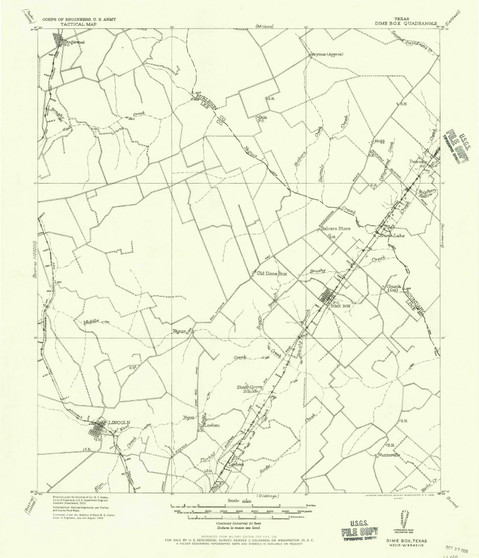 Dime Box, Texas 1919 (1956) USGS Old Topo Map Reprint 15x15 TX Quad 107485
