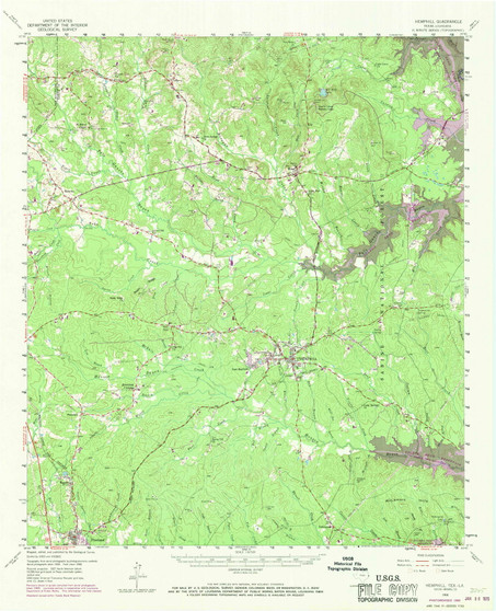 Hemphill, Texas 1958 (1969) USGS Old Topo Map Reprint 15x15 TX Quad 110687