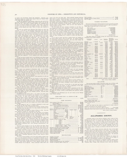 Allamakee County Text, Iowa 1904 - Iowa State Atlas  255