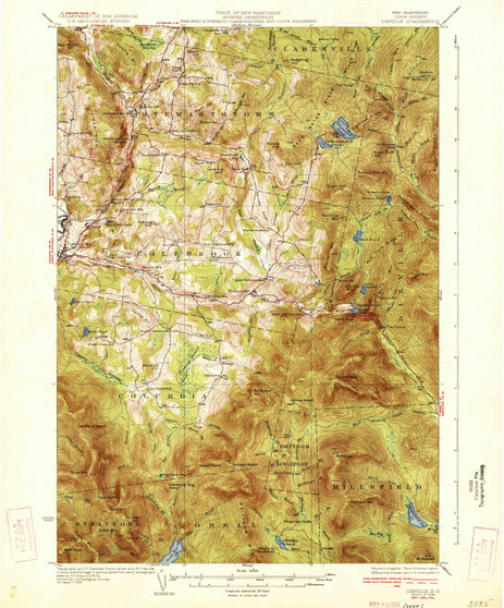 Dixville, New Hampshire 1934 () USGS Old Topo Map Reprint 15x15 VT Quad 330003