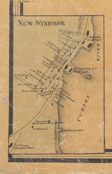 New Windsor Village, New York 1859 Old Town Map Custom Print with Homeowner Names - Orange Co.