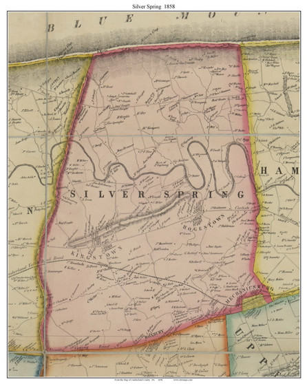 Silver Spring Township, Pennsylvania 1858 - Old Town Map Custom Print - Cumberland Co.