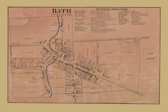 Bath Village, East Allen Township Pennsylvania 1860 Old Town Map Custom Print - Northampton Co.