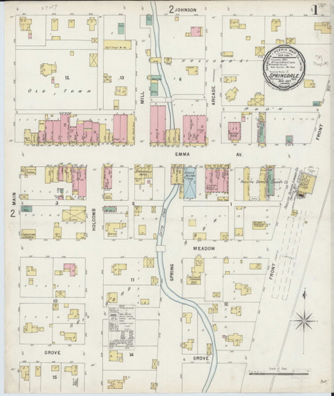 Springdale, Arkansas 1897 - Old Map Arkansas Fire Insurance Index