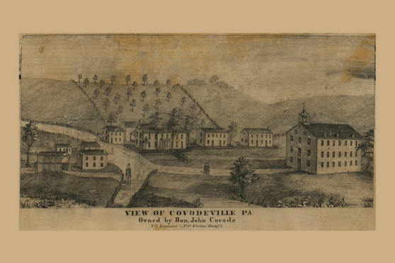 Covodeville View, Pennsylvania 1857 Old Town Map Custom Print - Westmoreland Co.