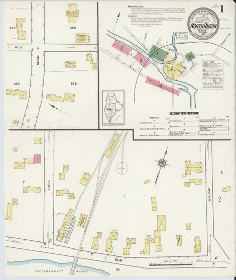 North Anson, Maine 1916 - Old Map Maine Fire Insurance Index