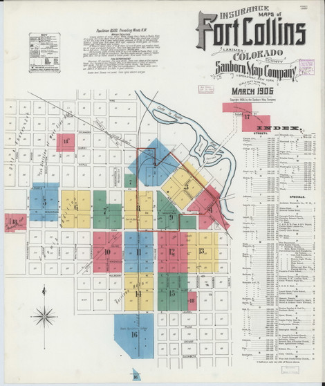 Fort Collins, Colorado 1906 - Old Map Colorado Fire Insurance Index