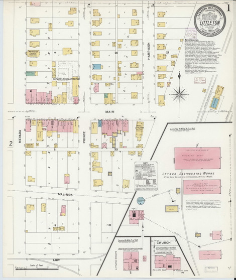 Littleton, Colorado 1908 - Old Map Colorado Fire Insurance Index