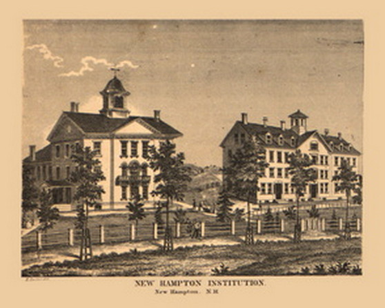 New Hampton Institute, New Hampshire 1875 Old Town Map Custom Print - Belknap Co.