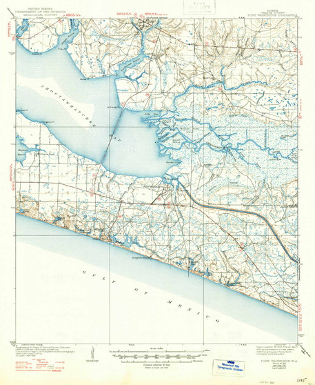Point Washington, Florida 1939 (1947) USGS Old Topo Map Reprint 15x15 FL Quad 348148