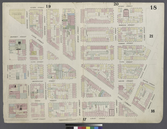 New York City, NY Fire Insurance 1857 Sheet 18 V1 - Old Map Reprint - New York
