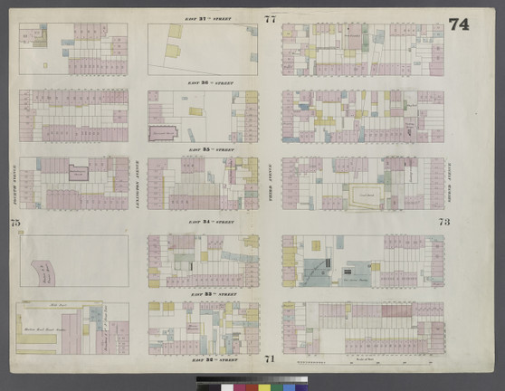 New York City, NY Fire Insurance 1859 Sheet 74 V5 - Old Map Reprint - New York