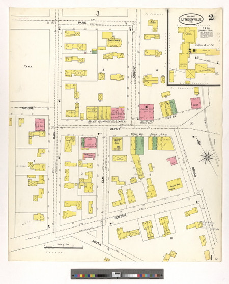 Lyndonville, VT Fire Insurance 1900 Sheet 2 - Old Town Map Reprint