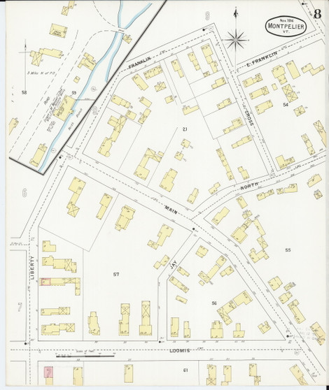 Montpelier, VT Fire Insurance 1894 Sheet 8 - Old Town Map Reprint