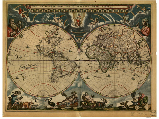 1664 World Map by Blaeu