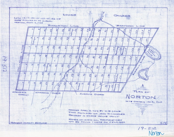 Norton Lotting Vermont Town VT State Archives
