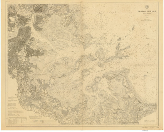 Boston Harbor 1902 - Old Map Nautical Chart AC Harbors 246 - Massachusetts