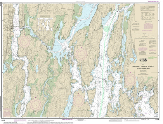 Boothbay Harbor to Bath 2014 Old Map Nautical Chart AC Harbors 2 230 - Maine