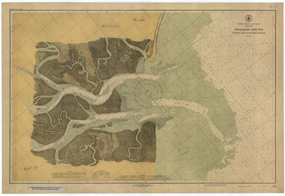 Ossabaw Sound 1918 - Old Map Nautical Chart AC Harbors 441 - Georgia