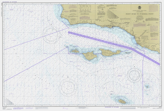 Point Dume to Purisma Point 1984 Nautical Map Reprint 5202 California - Big Area Post 1917