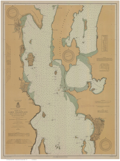 Lake Champlain, Sheet 2 - 1914 Nautical Chart