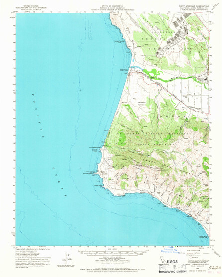 Point Arguello, California 1959 (1967) USGS Old Topo Map 15x15 Quad