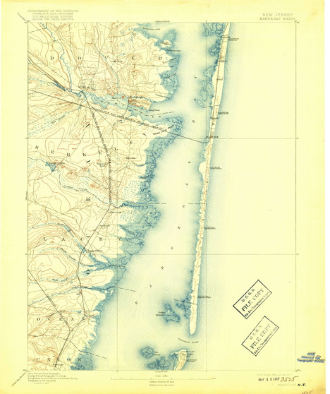 Barnegat, New Jersey 1898 (1917) USGS Old Topo Map 15x15 Quad