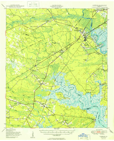 Limerick, Georgia 1950 (1950a) USGS Old Topo Map 15x15 Quad