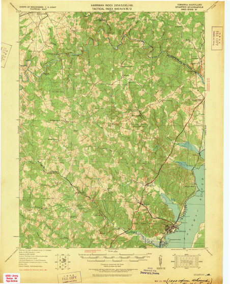 Quantico, Virginia 1927 (1927) USGS Old Topo Map 15x15 Quad