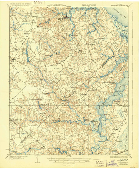 Smithfield, Virginia 1919 (1929) USGS Old Topo Map 15x15 Quad