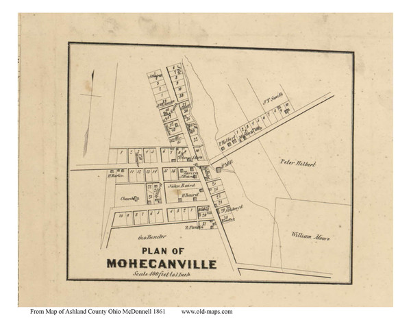 Mohecanville - Mohecan, Ohio 1861 Old Town Map Custom Print - Ashland Co. (McDonnell)