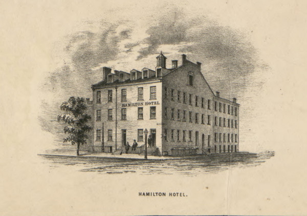 Hamilton Hotel - Butler Co., Ohio 1855 Old Town Map Custom Print - Butler Co.