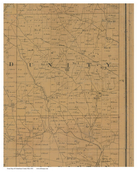 Unity, Ohio 1841 Old Town Map Custom Print - Columbiana Co.