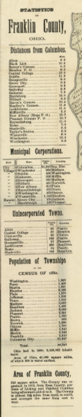 Statistics - Franklin Co., Ohio 1883 Old Town Map Custom Print - Franklin Co.