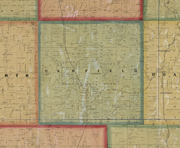 Canfield, Ohio 1860 Old Town Map Custom Print - Mahoning Co. Canfield, Ohio 1860 Old Town Map Custom Print - Mahoning Co.
