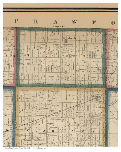 Scott, Ohio 1852 Old Town Map Custom Print - Marion Co.
