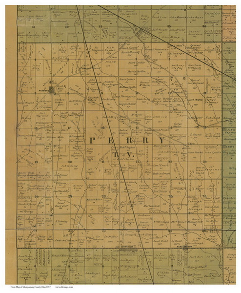 Perry, Ohio 1857 Old Town Map Custom Print - Montgomery Co. Perry, Ohio 1857 Old Town Map Custom Print - Montgomery Co.