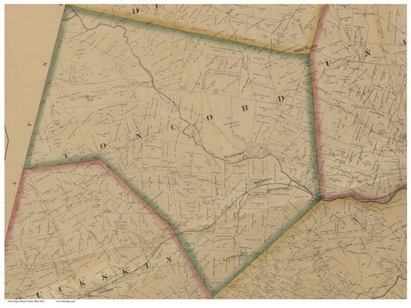 Concord, Ohio 1860 Old Town Map Custom Print - Ross Co.