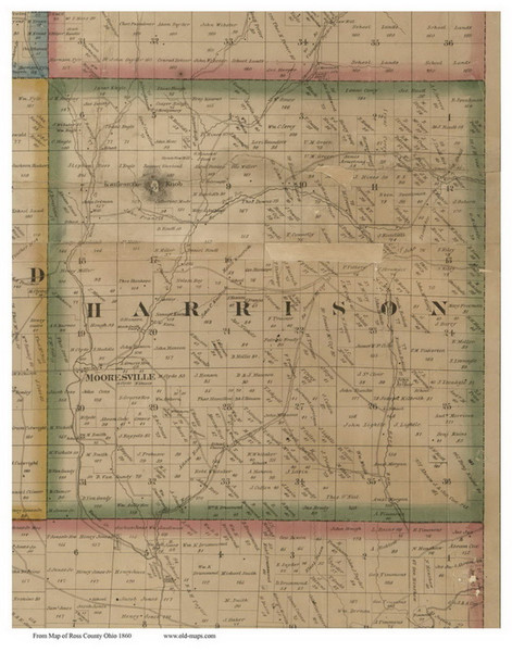Harrison, Ohio 1860 Old Town Map Custom Print - Ross Co.
