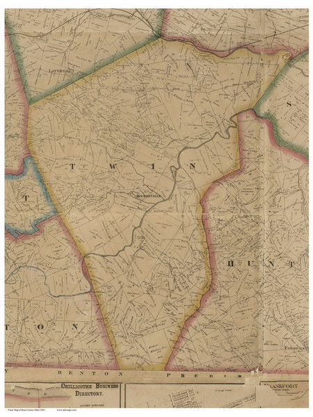 Twin, Ohio 1860 Old Town Map Custom Print - Ross Co. Twin, Ohio 1860 Old Town Map Custom Print - Ross Co.