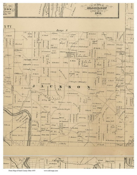 Jackson, Ohio 1855 Old Town Map Custom Print - Stark Co.